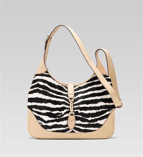 gucci zebra jackie|Gucci leather shoulder bag.